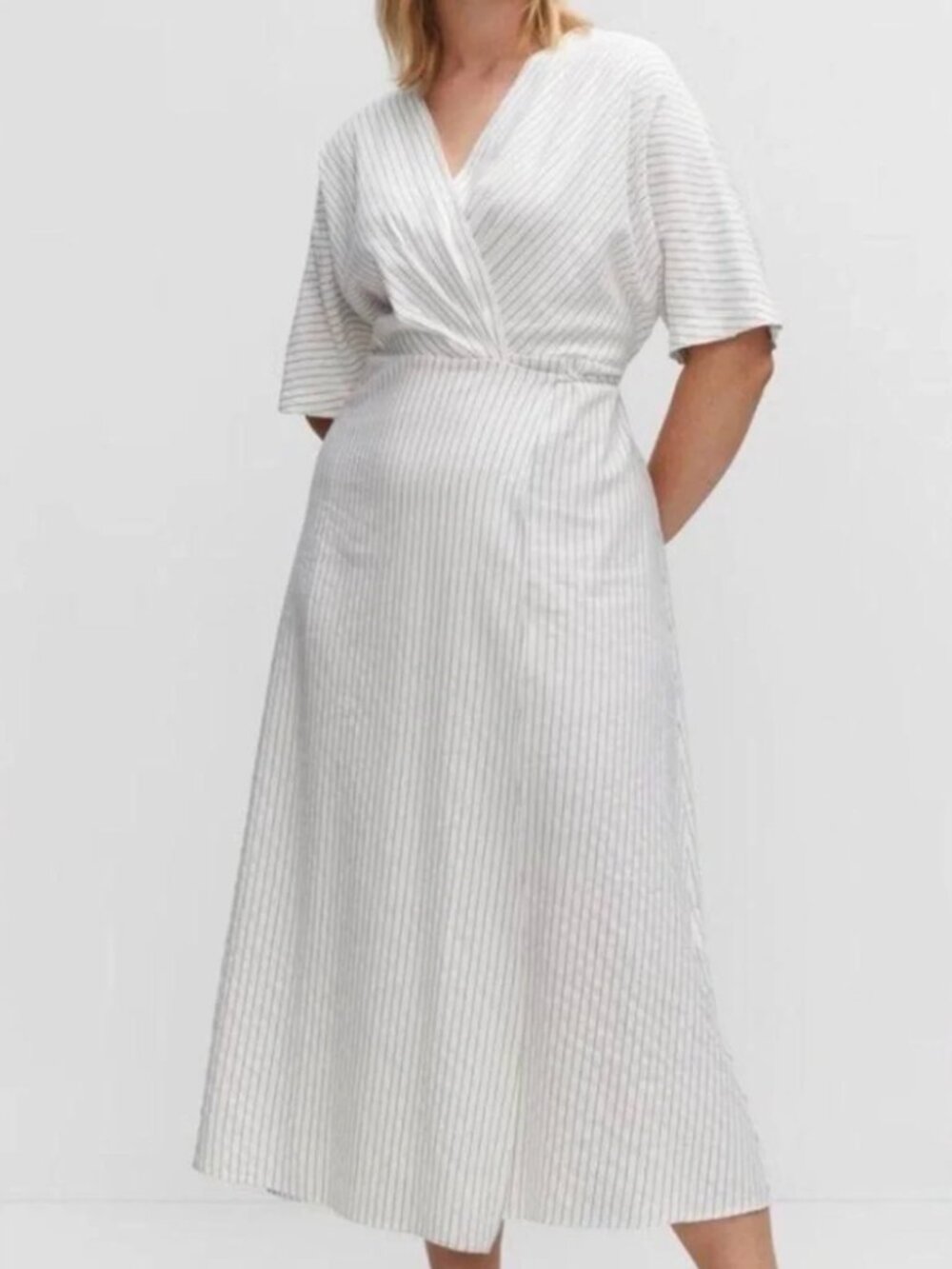 Mango Women's Striped wrap dress